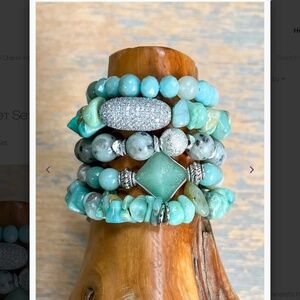 Boho “ Scout ” 5 Strand Bracelet with Natural Stones and Charms R4B